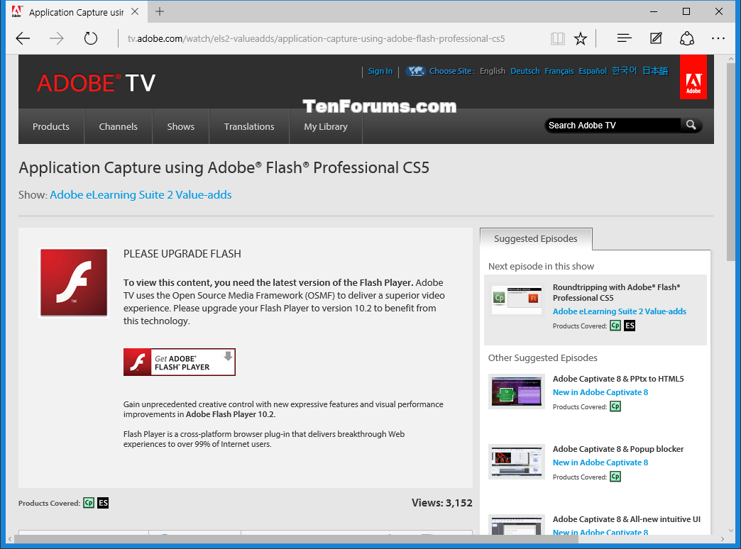 What adobe flash player do i need for mac